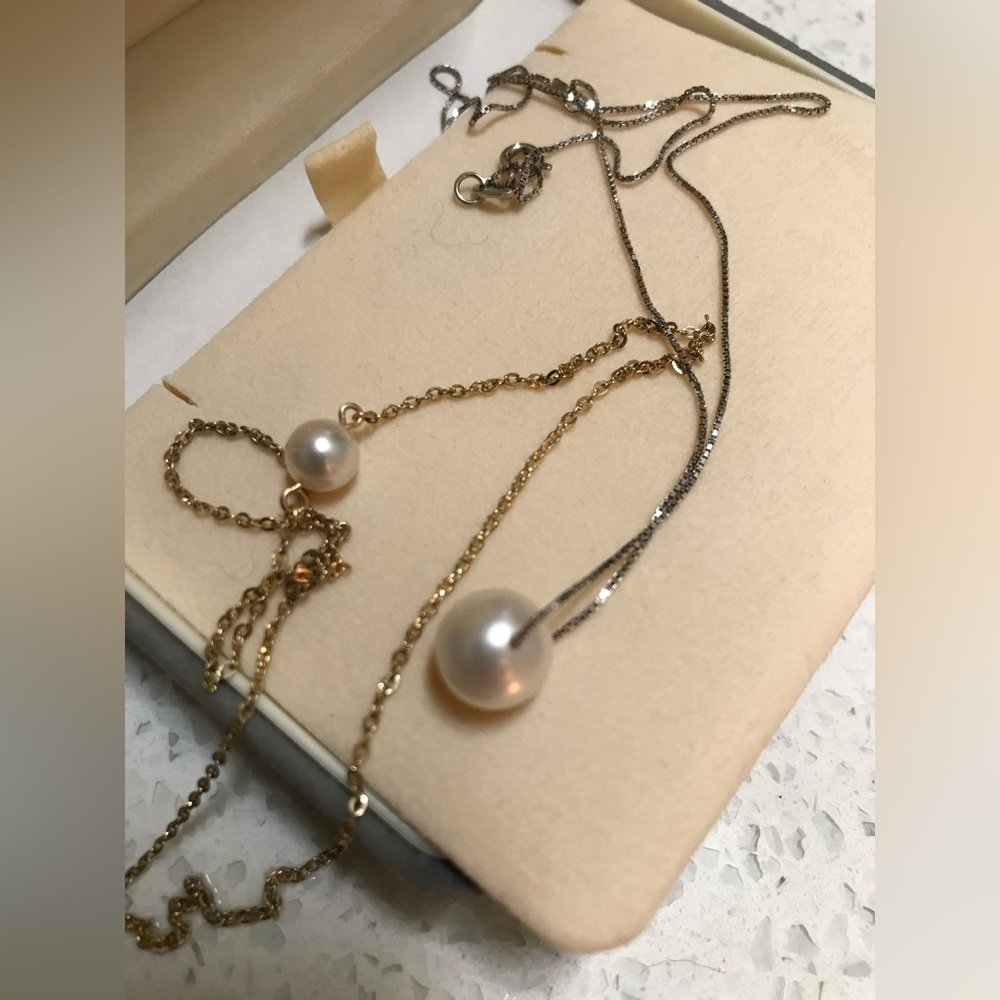 Silver Pearl Necklace 925 silver chain and fresh water pearl